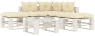 6-piece garden sofa made of pallets + cream pillows wood 3052451 3052451 - Garden Furniture