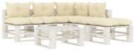 6-piece garden sofa made of pallets + cream pillows wood 3052461 3052461 - Garden Furniture
