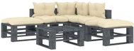 6-piece garden sofa made of pallets + cream pillows wood 3052595 3052595 - Garden Furniture