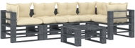 6-piece garden sofa made of pallets + cream pillows wood 3052599 3052599 - Garden Furniture