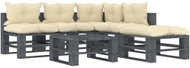 6-piece garden sofa made of pallets + cream pillows wood 3052605 3052605 - Garden Furniture