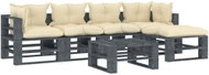 6-piece garden sofa set from pallets + cream pillows wood 3052606 3052606 - Garden Furniture