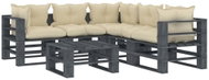 6-piece garden sofa made of pallets + cream pillows wood 3052610 3052610 - Garden Furniture