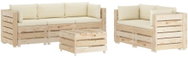 6-piece garden sofa set from pallets + cream pillows wood 3051842 3051842 - Garden Furniture