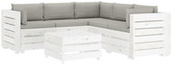 6-piece garden sofa made of pallets + taupe pillows wood 3051935 3051935 - Garden Furniture