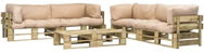 6-piece garden sofa made of pallets and sand cushions wood 275326 275326 - Garden Furniture
