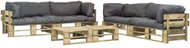 6-piece garden sofa made of pallets and gray cushions wood 275327 275327 - Garden Furniture