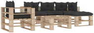 6-piece garden sofa set of pallets black cushion wood 3052214 3052214 - Garden Furniture