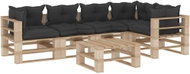 6-piece garden sofa set of pallets black cushion wood 3052215 3052215 - Garden Furniture