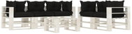 6-piece garden sofa set of pallets black cushion wood 3052369 3052369 - Garden Furniture