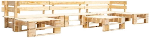 6-piece garden sofa made of natural wood pallets 277498 277498 - Garden Furniture - Main image