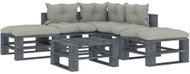 6-piece garden sofa made of pallets with taupe cushions wood 3052547 3052547 - Garden Furniture