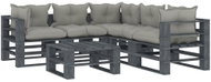6-piece garden sofa made of pallets with taupe cushions wood 3052562 3052562 - Garden Furniture