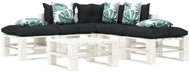 6-piece garden set made of pallets + angled and flowered cushions 3052475 3052475 - Garden Furniture