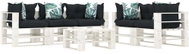 6-piece garden set made of pallets + angled and flowered cushions 3052489 3052489 - Garden Furniture