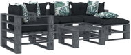 6-piece garden set made of pallets + angled and flowered cushions 3052622 3052622 - Garden Furniture