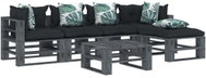 6-piece garden set made of pallets + angled and flowered cushions 3052630 3052630 - Garden Furniture