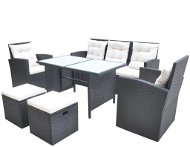 6-piece garden dining set with black polyrattan cushions 42643 42643 - Garden Furniture