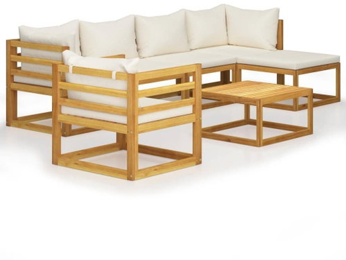 7-piece garden sofa cream pillow solid acacia 3057637 3057637 - Garden Furniture - Main image