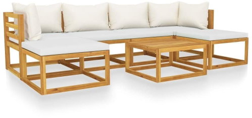 7-piece garden sofa cream cushion solid acacia 3057652 3057652 - Garden Furniture - Main image