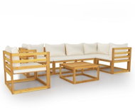 7-piece garden sofa cream cushion solid acacia 3057660 3057660 - Garden Furniture
