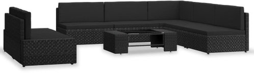 7-piece garden sofa polyratt black 3054584 3054584 - Garden Furniture - Main image