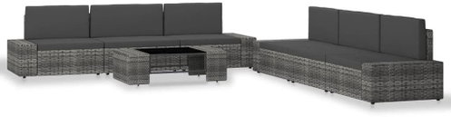 7-piece garden sofa polyrattan gray 3054602 3054602 - Garden Furniture - Main image
