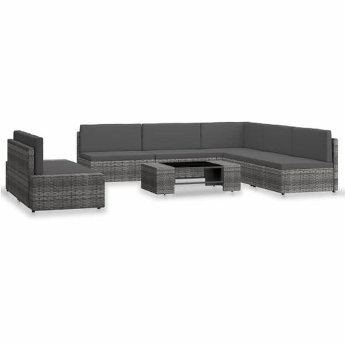 7-piece garden sofa polyrattan gray 3054608 3054608 - Garden Furniture - Main image
