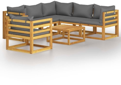 7-piece garden sofa with solid acacia cushions 3057613 3057613 - Garden Furniture - Main image