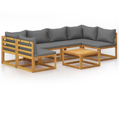 7-piece garden sofa with solid acacia cushions 3057622 3057622 - Garden Furniture - Main image