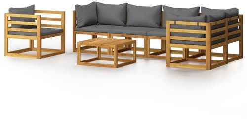 7-piece garden sofa with solid acacia cushions 3057629 3057629 - Garden Furniture - Main image