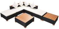 7-piece garden sofa with cushions polyratt black 42757 42757 - Garden Furniture