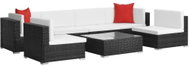 7-piece garden sofa with cushions polyratan black 44599 44599 - Garden Furniture