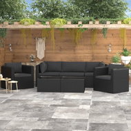 7-piece Garden Sofa with Cushions Polyrattan Black 46553 46553 - Garden Furniture