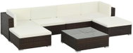 7-piece garden sofa with cushions polyratt brown 44597 44597 - Garden Furniture