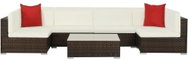 7-piece garden sofa with cushions polyratt brown 44600 44600 - Garden Furniture
