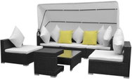 7-piece garden sofa with polyrattan roof black 42750 42750 - Garden Furniture