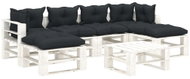 7-piece garden sofa made of pallets + anthracite cushions 3052387 3052387 - Garden Furniture
