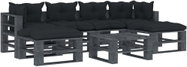 7-piece garden sofa made of pallets + anthracite cushions 3052531 3052531 - Garden Furniture