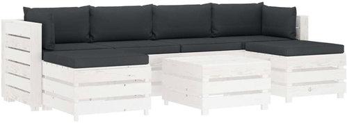 7-piece Garden Sofa made of Pallets + Anthracite Cushions 3051906 3051906 - Garden Furniture - Main image