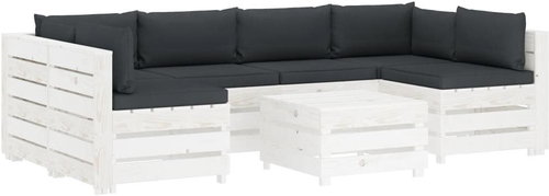 7-piece Garden Sofa made of Pallets + Anthracite Cushions 3051907 3051907 - Garden Furniture - Main image