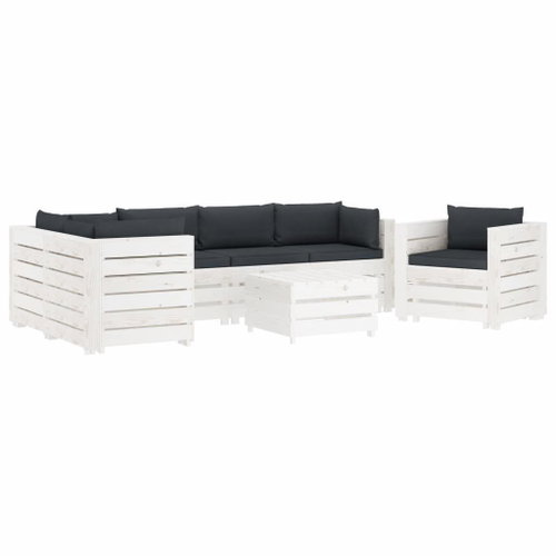 7-piece Garden Sofa made of Pallets + Anthracite Cushions 3051913 3051913 - Garden Furniture - Main image