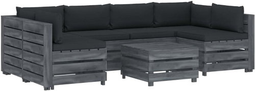 7-piece Garden Sofa made of Pallets + Anthracite Cushions 3052045 3052045 - Garden Furniture - Main image