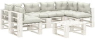 7-Piece Garden Pallet Sofa Set + Beige Cushions Wood 3052436 3052436 - Garden Furniture