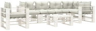 7-piece Garden Sofa made of Pallets + Beige Cushions Wood 3052443 3052443 - Garden Furniture