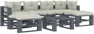 7-piece garden sofa made of pallets + beige wood cushions 3052579 3052579 - Garden Furniture