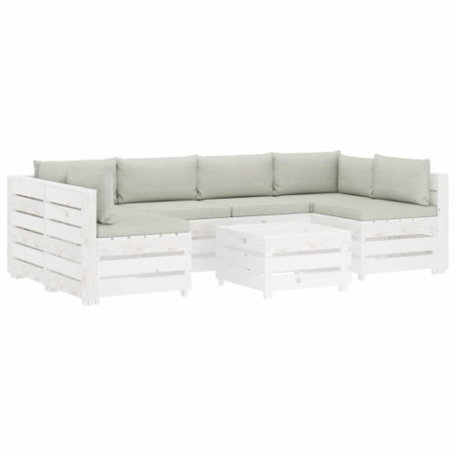 7-piece Garden Sofa made of Pallets + Beige Cushions Wood 3051953 3051953 - Garden Furniture - Main image