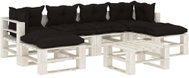 7-piece garden sofa made of pallets + black cushions wood 3052363 3052363 - Garden Furniture