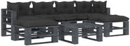 7-piece garden sofa made of pallets + black cushions wood 3052507 3052507 - Garden Furniture