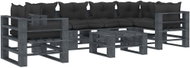 7-piece Garden Sofa made of Pallets + Black Cushions Wood 3052515 3052515 - Garden Furniture